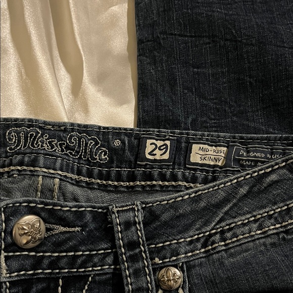 Miss Me Dark Blue Mid-Rise Skinny Jeans - Picture 2 of 6